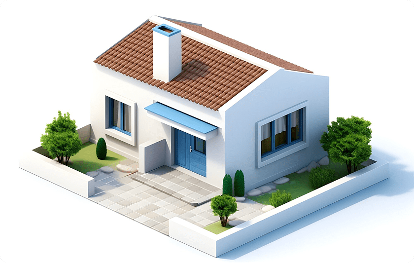 Ilustración de vivienda para peritaje y reclamaciones de seguros del hogar